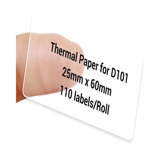 NIIMBOT D101 Labels, 1'' x 2.36'' (25x60mm) Thermal Sticker Label, Waterproof, Oil-Proof and Tear-Proof Self-Adhesive Barcode Labels for NIIMBOT D101 Label Maker, 1 Roll of 110 Papers(Clear) BEJUSTSIMPLE