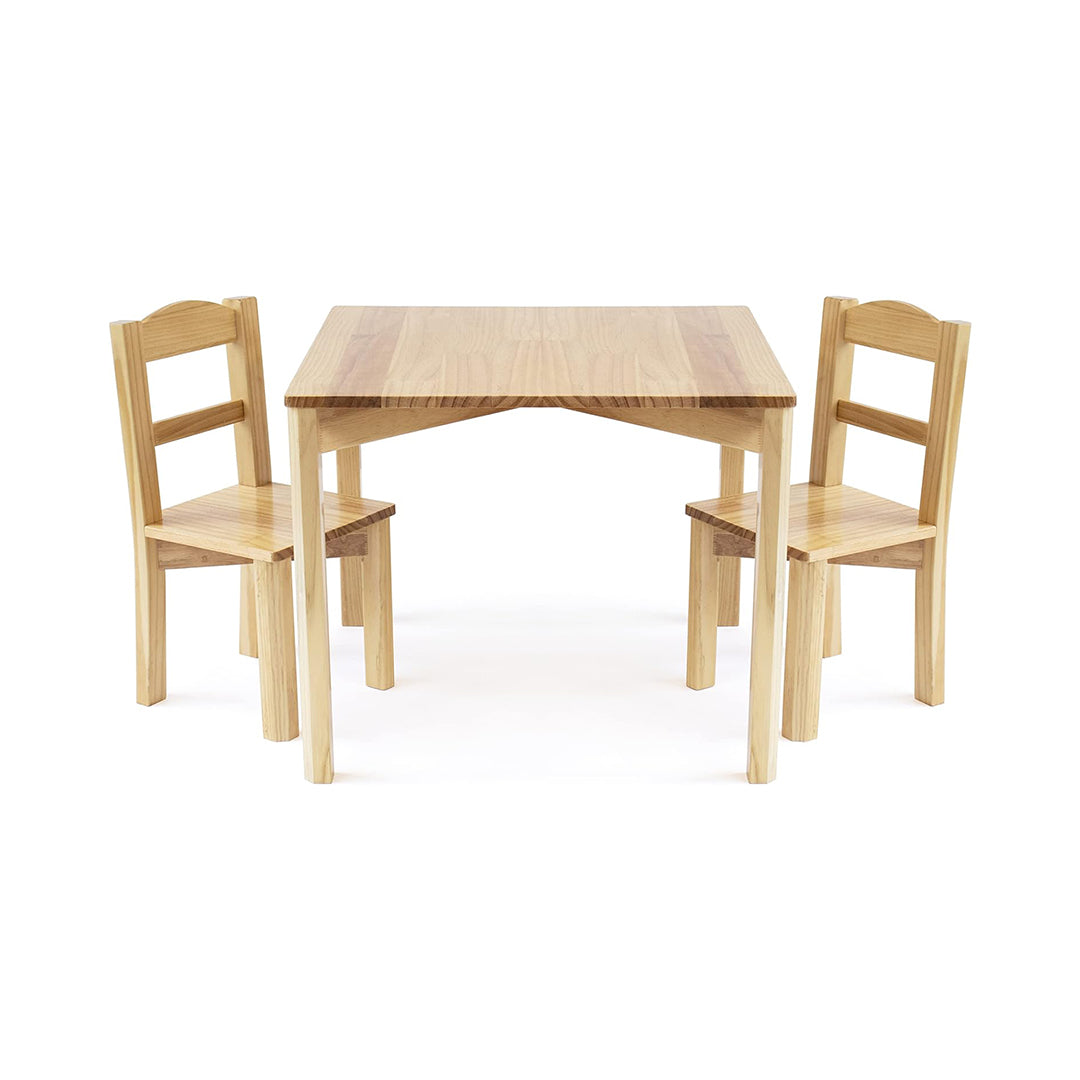 Humble Crew, Natural Honey Grain Solid Wood Table Set, 2 Chairs-Big Kid chinaatoday