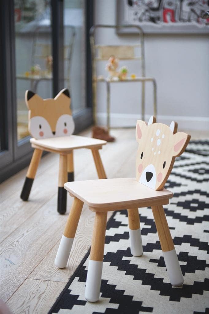 Tender Leaf Toys - Forest Table and Chairs Collections - Adorable Kids Size Art Play Game Table and Chairs - Made with Premium Materials and Craftsmanship for Children 3+ (Forest Deer Chair) chinaatoday