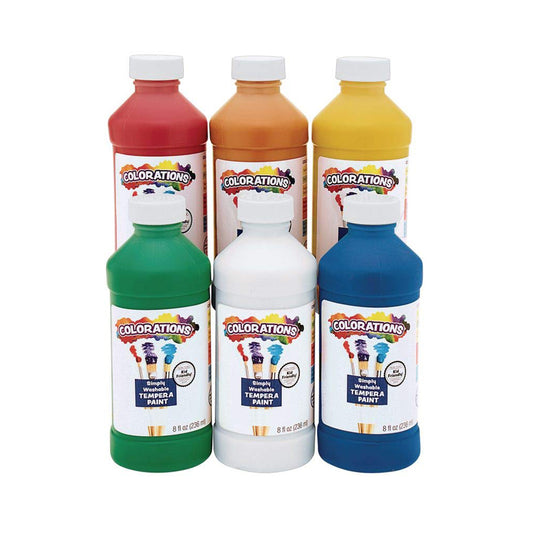 Vibrant NonToxic Washable Tempera Paint Set 6 Colors 8oz Each chinaatoday