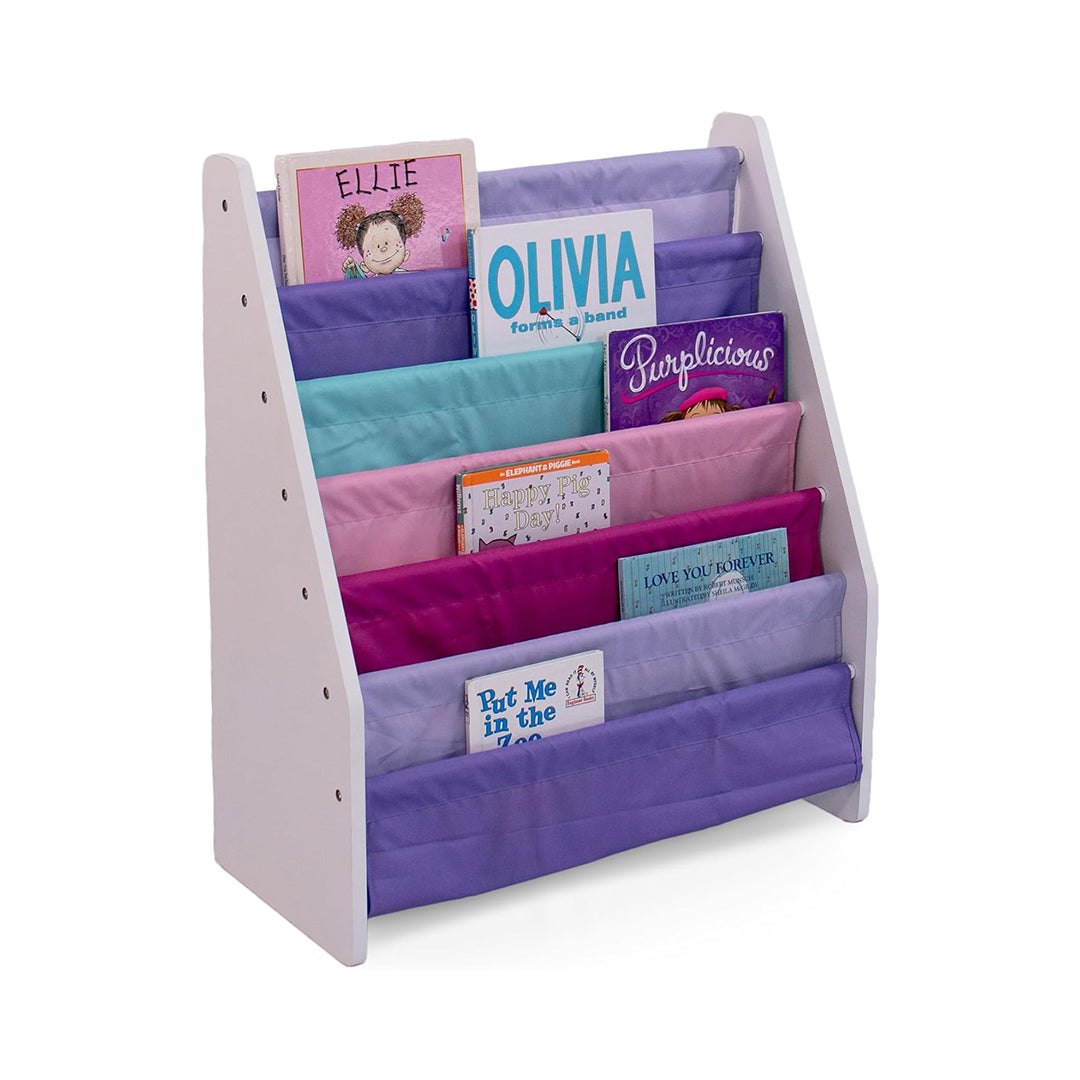 Humble Crew Forever Kids Supersized Bookshelf 6 Tier Book Organizer, White/Pink/Purple/Aqua chinaatoday