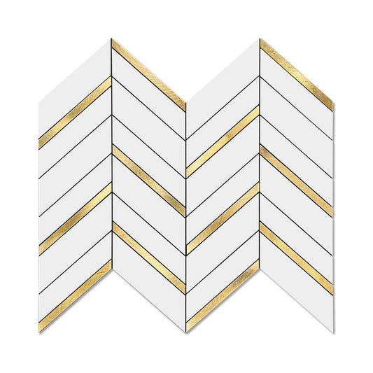 Art3d 10-Sheet Herringbone Peel and Stick Backsplash, Self Adhesive Marble Tiles Stick on Wall Tiles for Kitchen, Bathroom.(White Mixed Gold Metal) chinaatoday