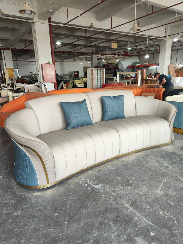 #Italy  Nappa Leather Yuanbao Sofa - High-End Custom Luxury