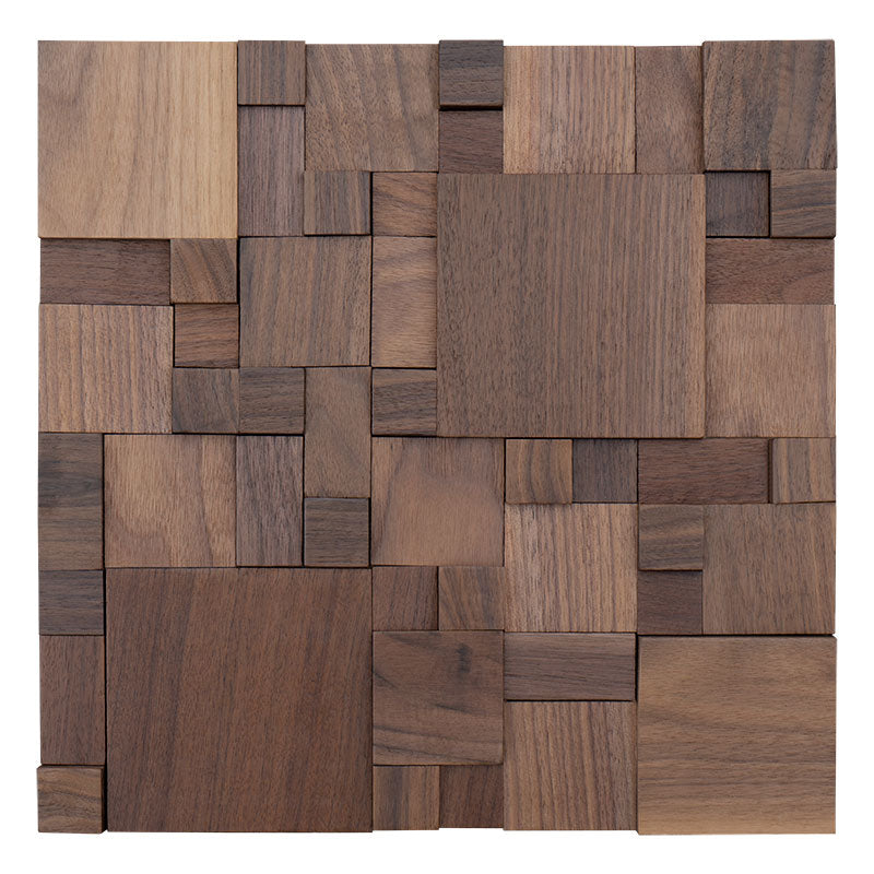 Luxury black walnut 3D square solid wood wooden wall decoration - BEJUSTSIMPLE