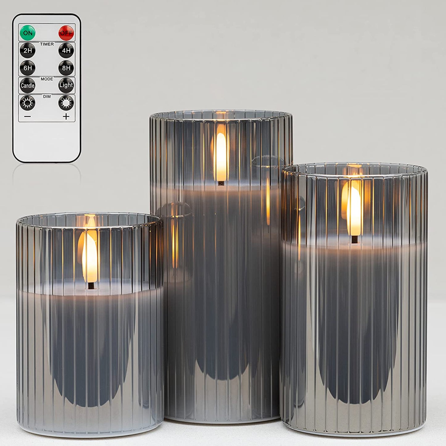 3-Pack Realistic Flickering Flameless LED Candles with Remote and Timer