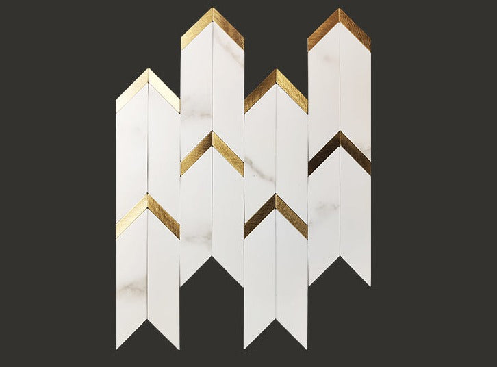 Light luxury mosaic Natural Bianco  Herringbone / Chevron Mosaic Wall Tile - BEJUSTSIMPLE