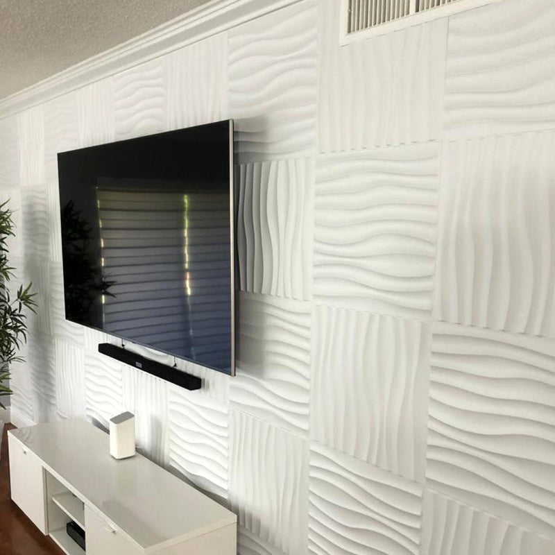 New TV background wall three-dimensional 3d wave design simple modern grille living room decorative wall sticker self-adhesive - BEJUSTSIMPLE