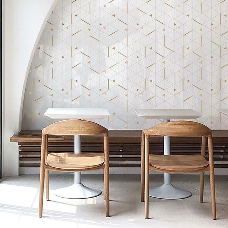 Gold Brass Triangle Marble Mosaic - BEJUSTSIMPLE