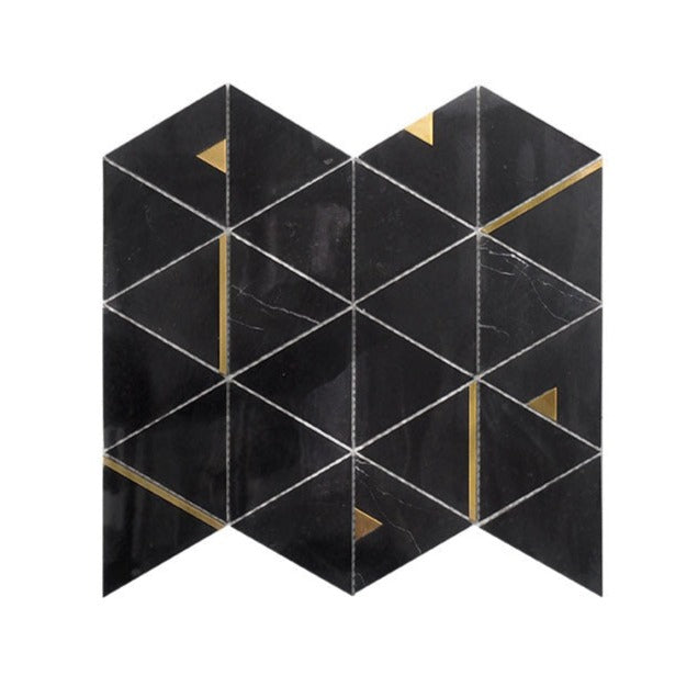 Gold Brass Triangle Marble Mosaic - BEJUSTSIMPLE