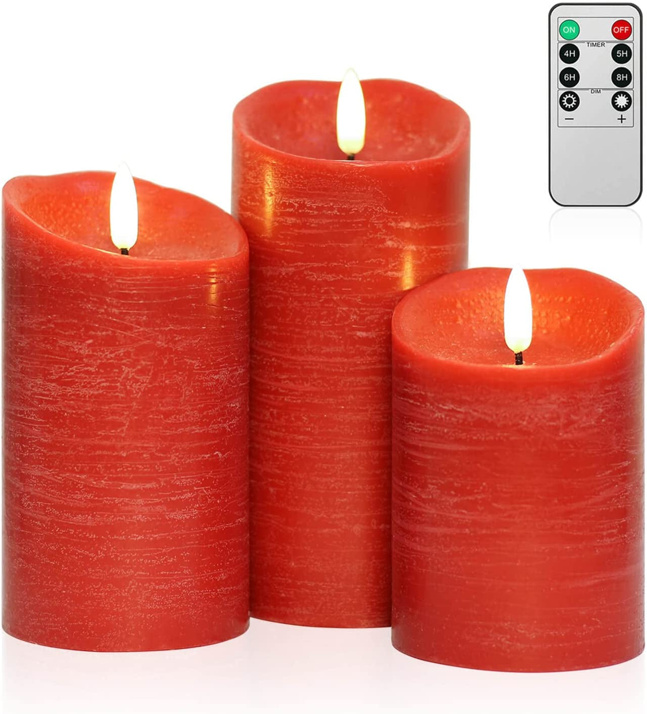 3-Pack Realistic Flickering Flameless LED Candles with Remote and Timer