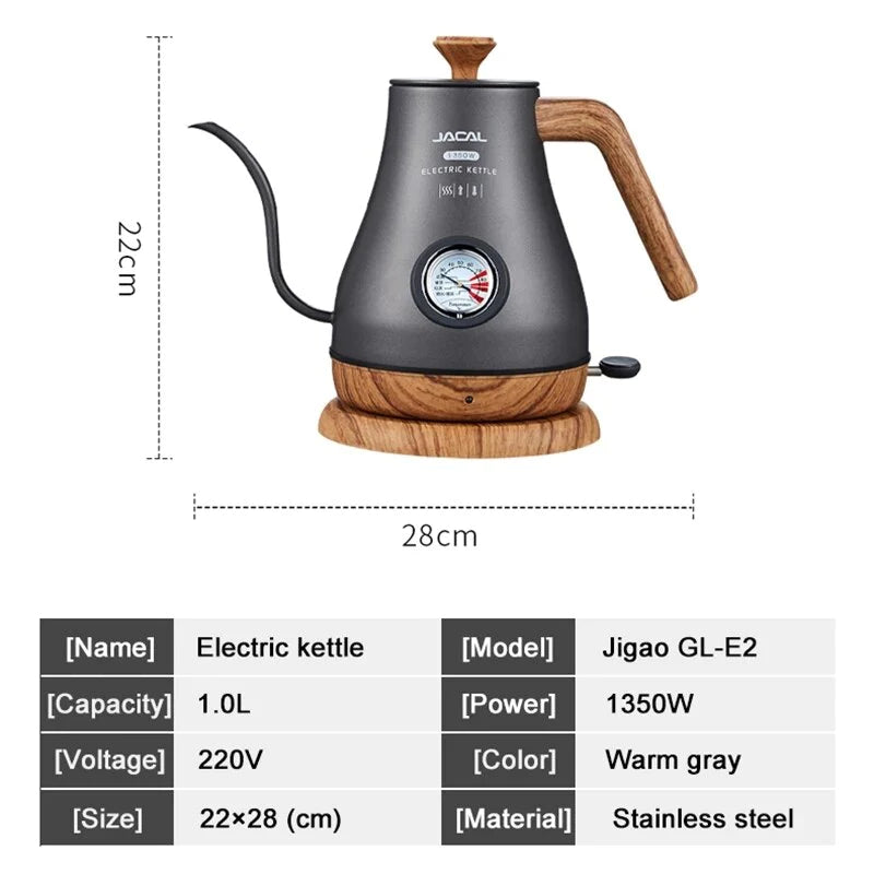 1L ELECTRIC KETTLE LONG SPOUT  COFFEE TEA POT - BEJUSTSIMPLE