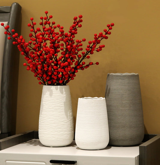 Norah Textured Cream Vase Collection - BEJUSTSIMPLE