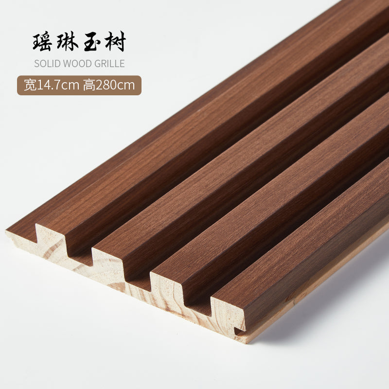 Net red solid wood grille small Great Wall board concave-convex wall panel light luxury TV wall background wall wood veneer decorative board				 							        							Free samples of pure sol