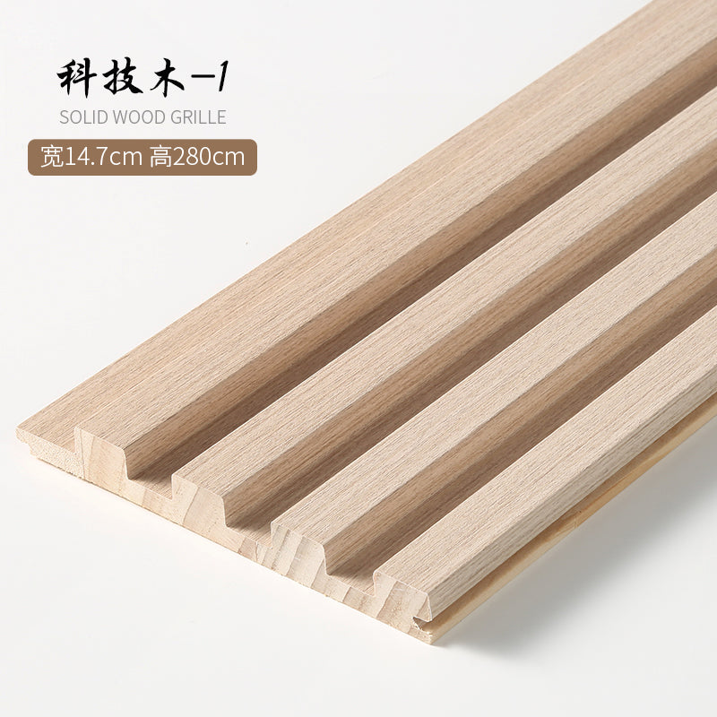 Wood Slat Panels 280x14.5cm- 3D Wall Paneling (Set of 6) - BEJUSTSIMPLE