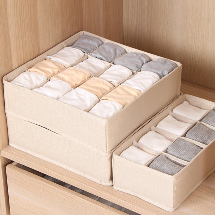 Set of 2 Drawer Organizers Storage compartmentalized socks sorting box				 							        							Washable, breathable, moisture-proof, neat and orderly - BEJUSTSIMPLE