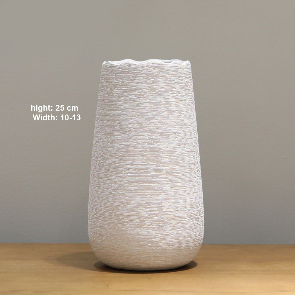 Norah Textured Cream Vase Collection - BEJUSTSIMPLE