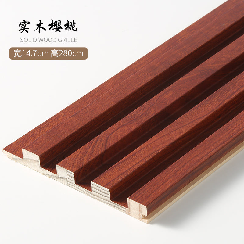 Net red solid wood grille small Great Wall board concave-convex wall panel light luxury TV wall background wall wood veneer decorative board				 							        							Free samples of pure sol