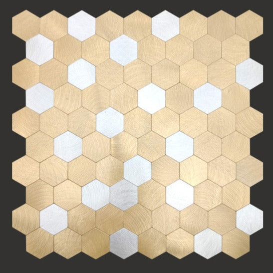 Hexagon Wall Mosaic Tile - Polished Metal Visual - BEJUSTSIMPLE