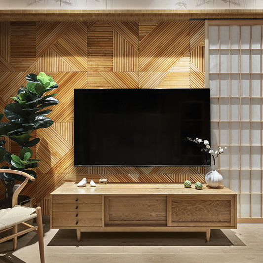 Customized             log vertical wooden strips small Great Wall board wooden grill grid solid wood mosaic TV film and television background wall wooden lines - BEJUSTSIMPLE