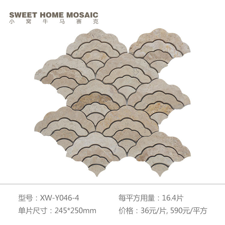 Stone mosaic auspicious cloud parquet marble background wall new Chinese style porch restaurant wall tile bathroom tile - BEJUSTSIMPLE