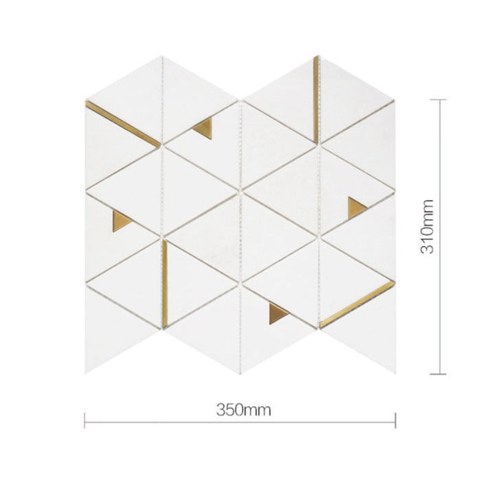 Gold Brass Triangle Marble Mosaic - BEJUSTSIMPLE